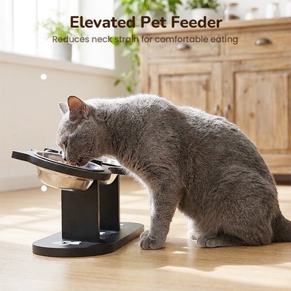 🐾50 % Rabatt!!🐱🐶 Rutschfester erhöhter Futtertrog 🥣 mit 3 Schalen für Haustiere 💖
