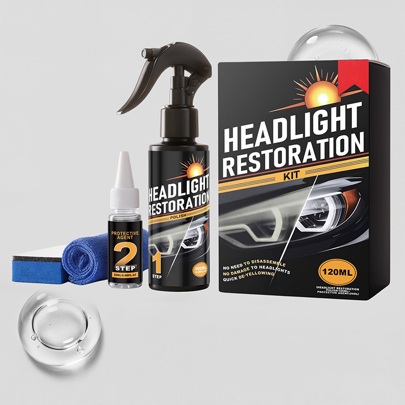 📢2 kaufen, 1 gratis – nur für kurze Zeit⏰ Auto-Scheinwerfer Pflegeset – tägliche Reinigung, Entfernung von Schmutz & UV-Schutz für klare Sicht 🚗✨