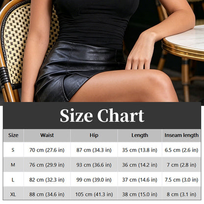 👗✨Damen-Skort aus PU-Leder mit hoher Taille – Stylisch & bequem