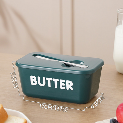 🍞🥄 Große Butterdose | Kunststoff mit Deckel und integriertem Messer
