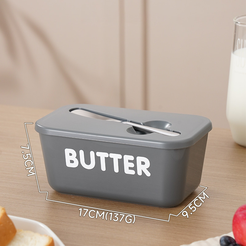 🍞🥄 Große Butterdose | Kunststoff mit Deckel und integriertem Messer