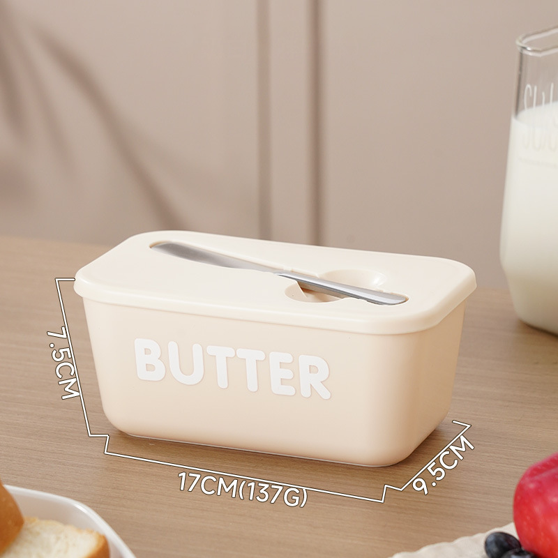 🍞🥄 Große Butterdose | Kunststoff mit Deckel und integriertem Messer