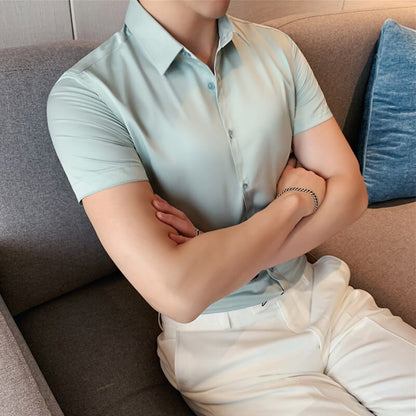 👕❄️Eisseide Kurzarmhemden für Herren｜Hochelastisch & Weich