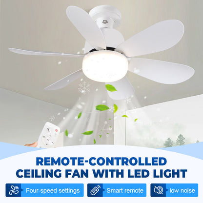 💡 2-in-1-Deckenventilator ✨ mit LED-Beleuchtung & Fernbedienung 🎛️ Leise & 4-Gang 🌀