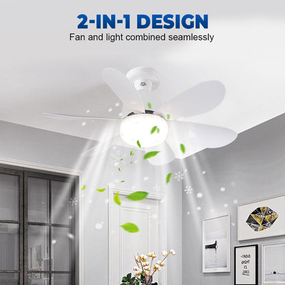 💡 2-in-1-Deckenventilator ✨ mit LED-Beleuchtung & Fernbedienung 🎛️ Leise & 4-Gang 🌀