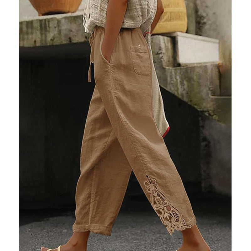 🥳2026 HEISSER VERKAUF🥳💞50 % Rabatt-ÜBER 50K+ VERKAUFT!✨🔥Damenhose mit Spitzenbesatz und Kordelzug