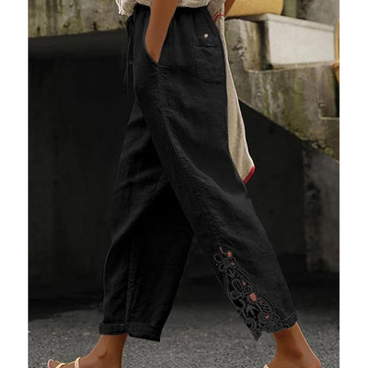 🥳2026 HEISSER VERKAUF🥳💞50 % Rabatt-ÜBER 50K+ VERKAUFT!✨🔥Damenhose mit Spitzenbesatz und Kordelzug