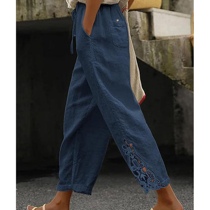 🥳2026 HEISSER VERKAUF🥳💞50 % Rabatt-ÜBER 50K+ VERKAUFT!✨🔥Damenhose mit Spitzenbesatz und Kordelzug