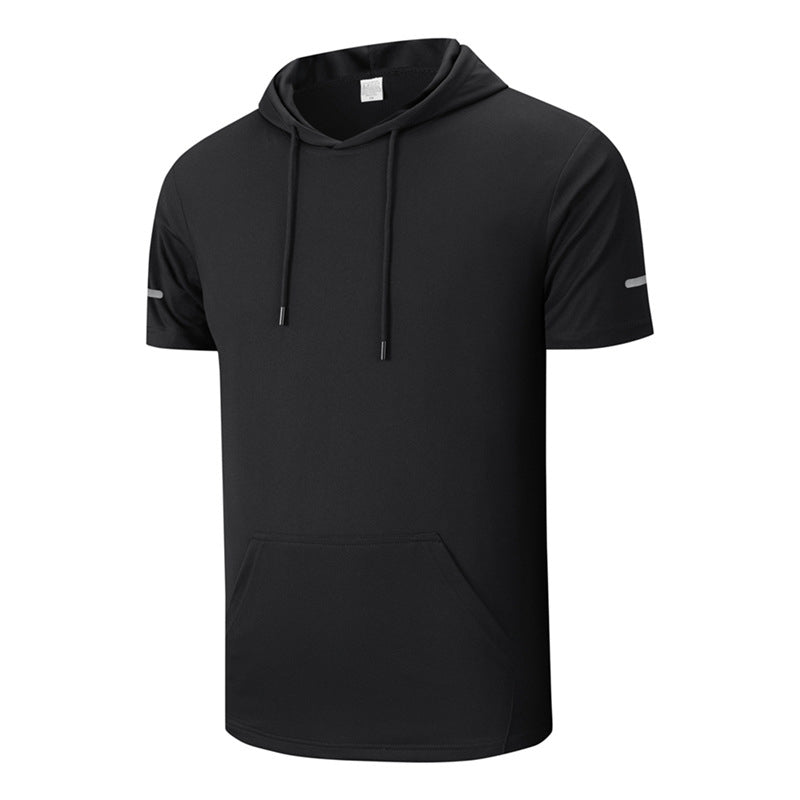 Herren Freizeit-Hoodie mit Kurzarm – schnelltrocknend, leicht & atmungsaktiv – ideal für Sport, Alltag & Reisen👕🏃‍♂️