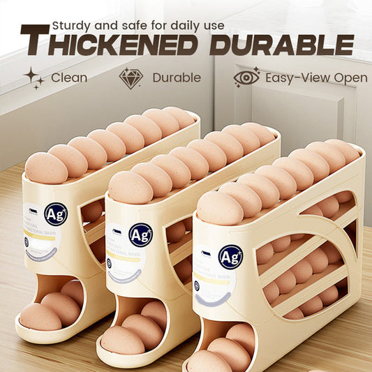 🥚 Rollender Eierhalter für den Kühlschrank – Platzsparende Aufbewahrung mit automatischem Nachrutschen für einfachen Zugriff