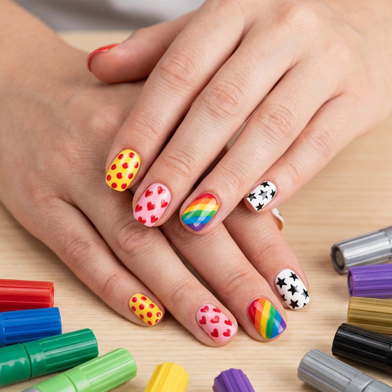 🥳 Nageldesign-Pen mit 2-in-1 Spitze – Perfekt für präzise Linien & Details zu Hause oder unterwegs