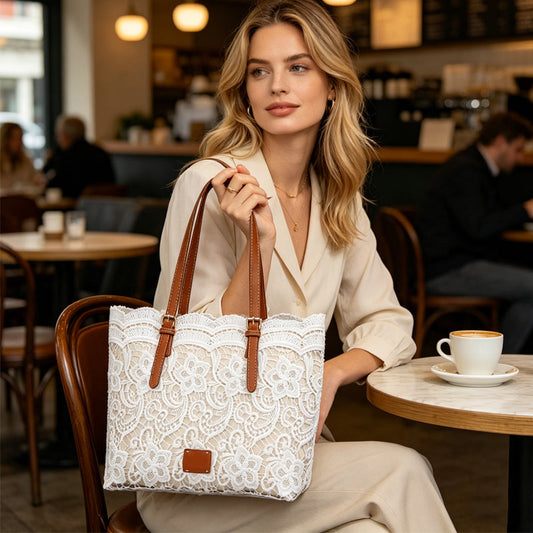 👜 50% RABATT! 👛 Elegante Spitzen-Tote-Bag mit Großem Fassungsvermögen – Stilvolles Design, Robuste Verarbeitung & Ideal Für Einkäufe, Strand & Alltag 🏖️