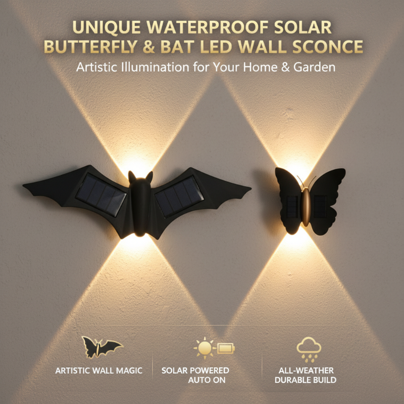 ⏳Limitiertes 50 % Rabatt⏰Wasserdichte LED-Wandleuchte mit Solarstromversorgung🦋💡