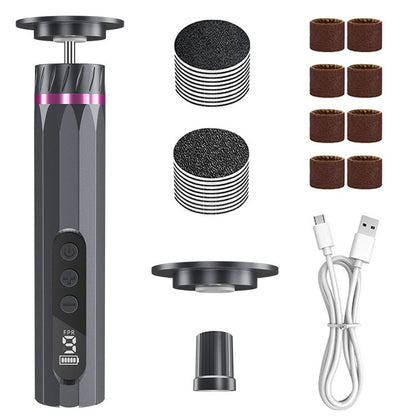 🦶🔧 Elektrische Fußfeile mit 9 Geschwindigkeitsstufen | LCD-Anzeige · USB-C-Aufladung · Gehäuse aus Aluminiumlegierung · Mehrere Schleifköpfe · Ergonomischer Griff im Stiftdesign