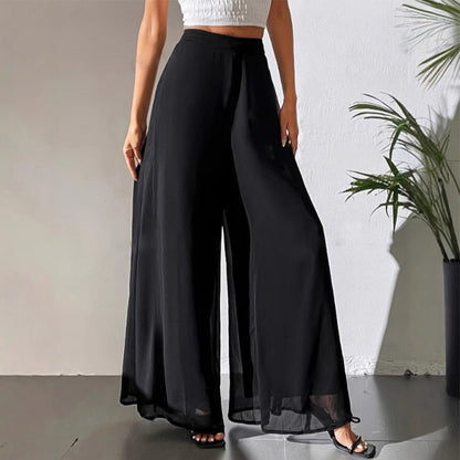 ✨ Schick & bequem: Fließende Chiffon-Hose mit weitem Bein für Damen – für jeden Anlass ✨