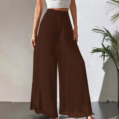 ✨ Schick & bequem: Fließende Chiffon-Hose mit weitem Bein für Damen – für jeden Anlass ✨