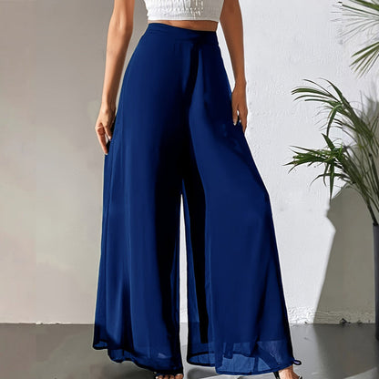 ✨ Schick & bequem: Fließende Chiffon-Hose mit weitem Bein für Damen – für jeden Anlass ✨
