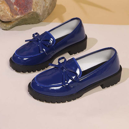 ✨👠Strahlend schön, leichtfüßig 🌸Lässige Damen-Loafer aus Lackleder mit Schleife