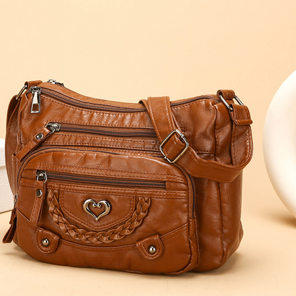 👜Damen Crossbody-Tasche aus weichem PU-Leder – mit mehreren Fächern – leicht, praktisch & vielseitig – ideal für Alltag & Reisen👜✨