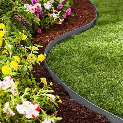 🌿 Schwarze PE-Gartenkante – flexibler Rasen- & Beetbegrenzer aus hochdichtem Kunststoff, wetterfest & einfach zu verlegen 🪴