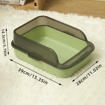 🛒Limitierte Aktion: 50 % Rabatt 😻Halbgeschlossene Katzentoilette aus Kunststoff mit Spritzschutz