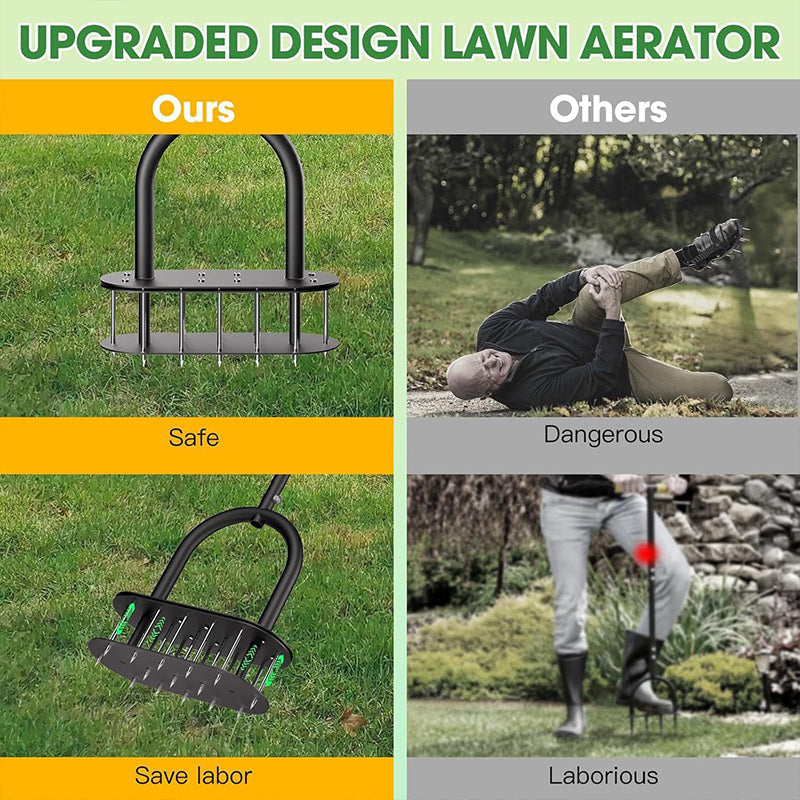 🌱 50% RABATT! ✨ Manueller Rasenbelüfter – Karbonstahl, verstellbar & effizient 🏡