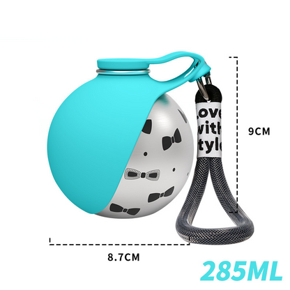 📢📢50 % Rabatt!!🥳 💧Tragbare Haustier‑Wasserflasche aus 304‑Edelstahl mit faltbarem Trinknapf