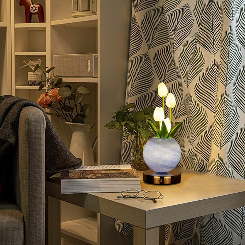 🌷💡🌸 Elegante Tulpenstrauß-Nachtlampe – Romantische Blumenlampe, Schlafzimmer Deko Nachtlicht