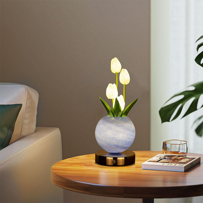 🌷💡🌸 Elegante Tulpenstrauß-Nachtlampe – Romantische Blumenlampe, Schlafzimmer Deko Nachtlicht