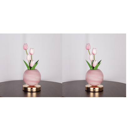 🌷💡🌸 Elegante Tulpenstrauß-Nachtlampe – Romantische Blumenlampe, Schlafzimmer Deko Nachtlicht