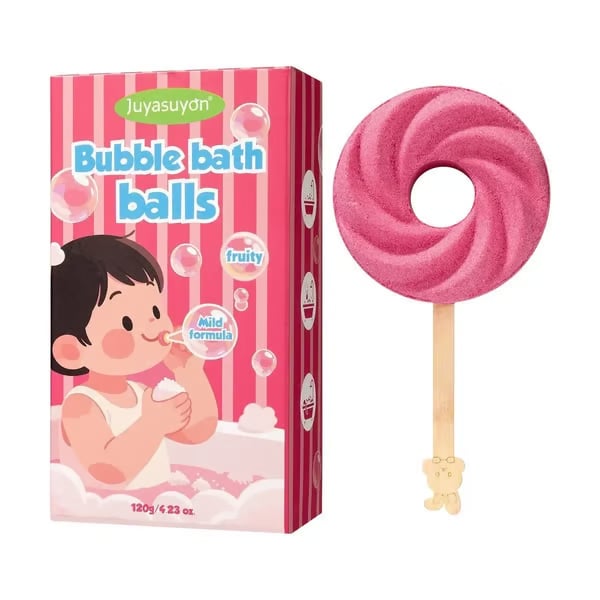 🍭 Wiederverwendbare Lutscher-Badebombe – bunter Schaum & süßer Duft – ideal für Kinder, Entspannung & als kleines Geschenk