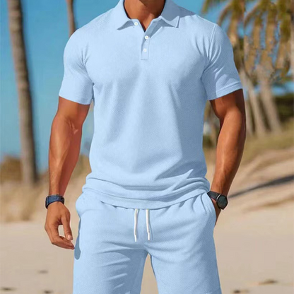 🔥 Zweiteiliges Sommer-Set für Herren 👨 Polohemd & Shorts – Ein komplettes Outfit