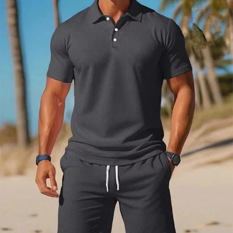 🔥 Zweiteiliges Sommer-Set für Herren 👨 Polohemd & Shorts – Ein komplettes Outfit