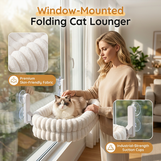 🐱 50% RABATT! Katzennetz-Hängematte – Saugnäpfe, Plüsch & doppelseitig ✨