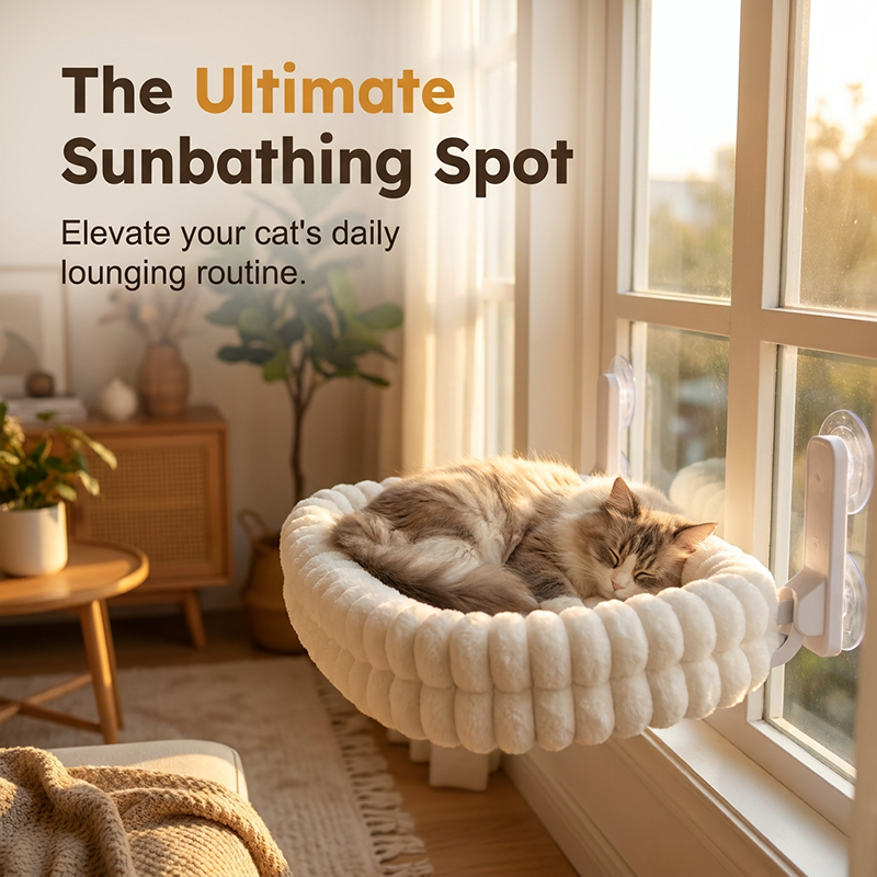 🐱 50% RABATT! Katzennetz-Hängematte – Saugnäpfe, Plüsch & doppelseitig ✨