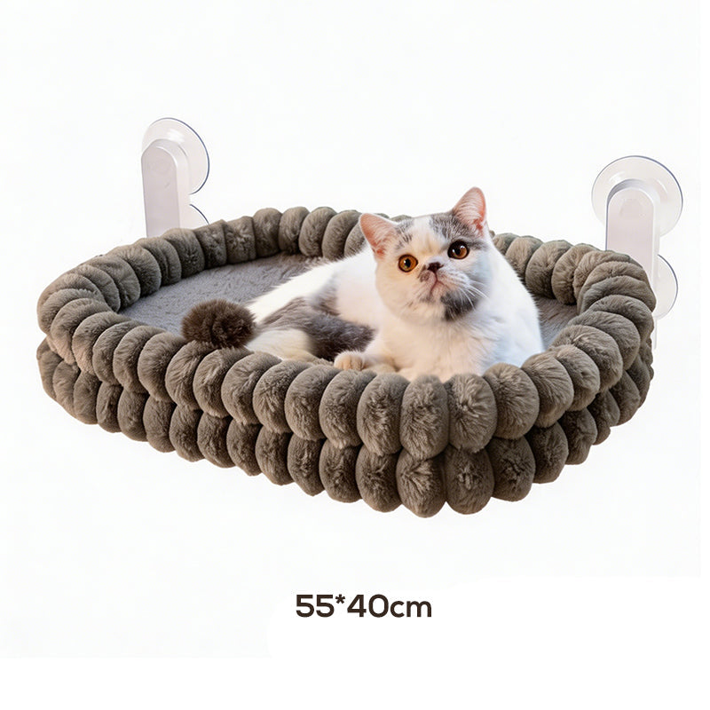 🐱 50% RABATT! Katzennetz-Hängematte – Saugnäpfe, Plüsch & doppelseitig ✨