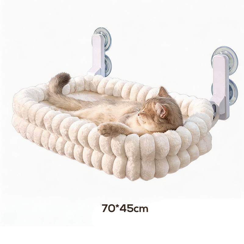 🐱 50% RABATT! Katzennetz-Hängematte – Saugnäpfe, Plüsch & doppelseitig ✨