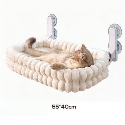 🐱 50% RABATT! Katzennetz-Hängematte – Saugnäpfe, Plüsch & doppelseitig ✨