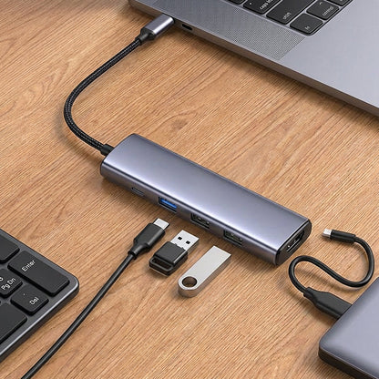 ⚡ BEGRENZTE AKTION: 50 % RABATT! 🔌 Tragbarer 5-in-1-USB-C-Hub mit 4K-HDMI-Ausgang – Hochgeschwindigkeitsdatenübertragung, 100-W-Ladefunktion und Aluminiumgehäuse 💻