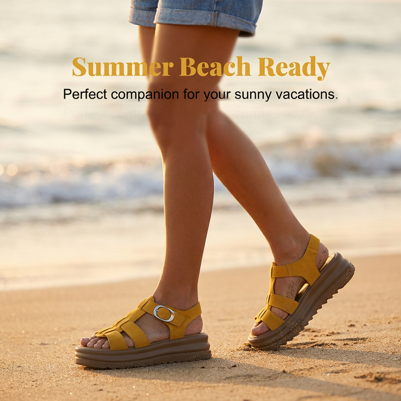 🏖️Neu eingetroffen – 50 % Rabatt!🌊Römersandalen mit Plateau für Damen