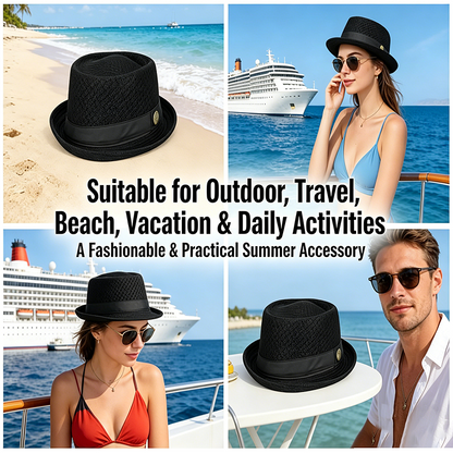 ✨50% RABATT!🎩Atmungsaktive Mesh Fedora Hut Sonnenschutzhut Herren Damen Leicht Outdoor Mütze