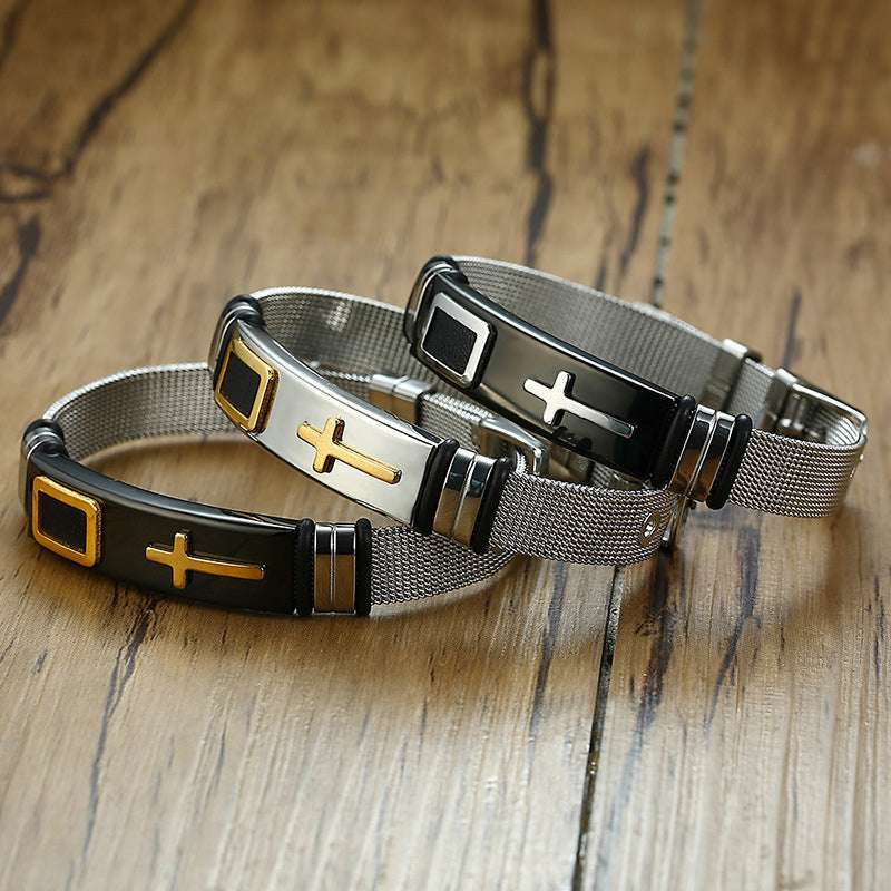 🎁1 Kaufen 1 Gratis! ✝️Herren Edelstahl Kreuz Armband