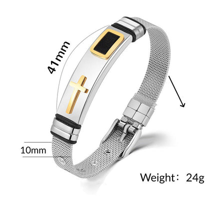 🎁1 Kaufen 1 Gratis! ✝️Herren Edelstahl Kreuz Armband