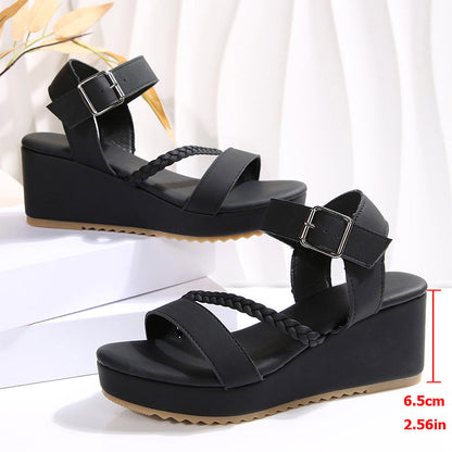 📢📢Letzter Tag – 50% RABATT!! ⏰ Damen Geflochtene Riemen Keilsandalen