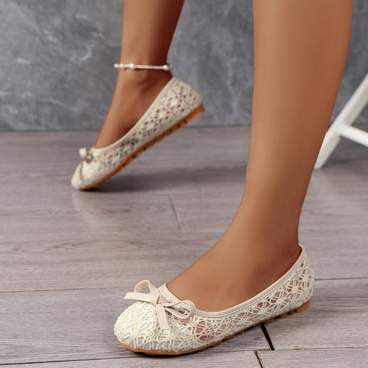 ✨🆕2026 Neuheit🔥 Elegante Ballerinas für Damen aus Spitze mit Schleife 🥿🎀