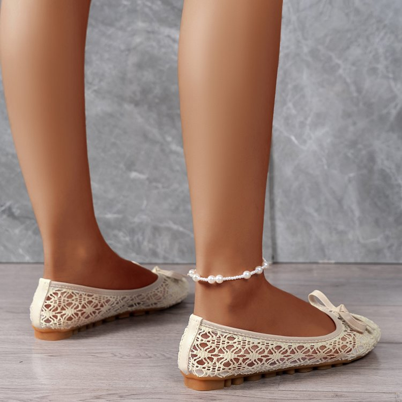 ✨🆕2026 Neuheit🔥 Elegante Ballerinas für Damen aus Spitze mit Schleife 🥿🎀