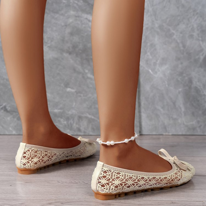 ✨🆕2026 Neuheit🔥 Elegante Ballerinas für Damen aus Spitze mit Schleife 🥿🎀