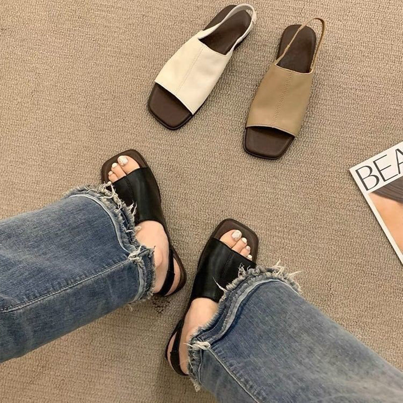 ✨2026 Neu Damen Retro-Slingback-Sandalen 🥿 eckige Zehenpartie Komfort Freizeitsandalen