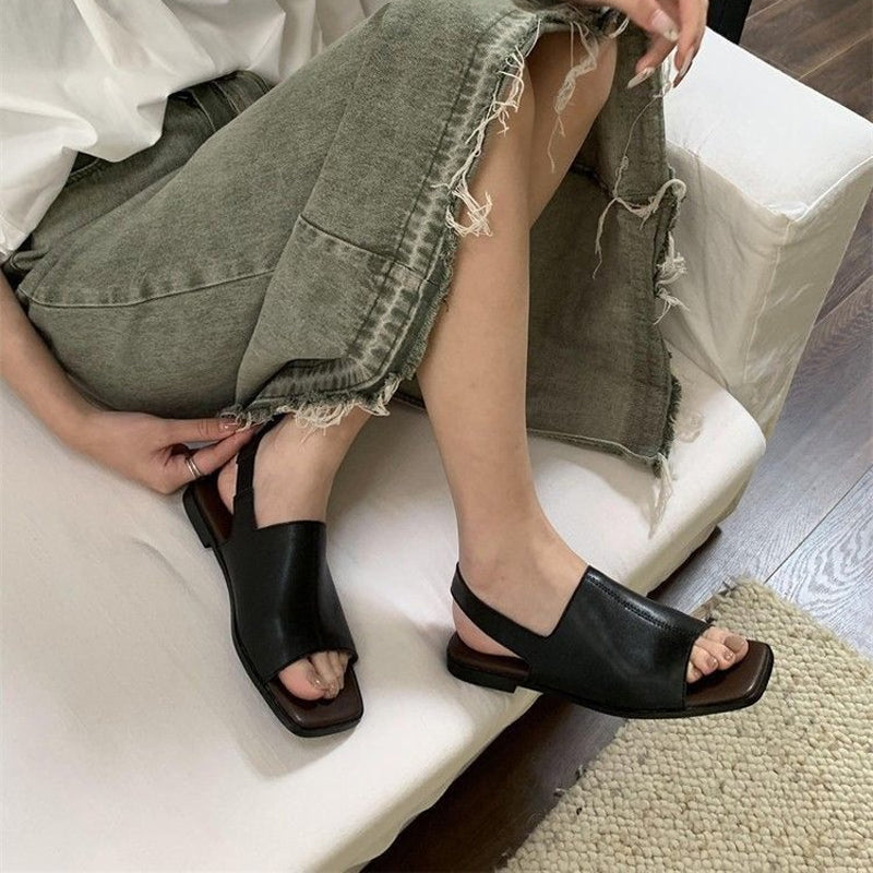 ✨2026 Neu Damen Retro-Slingback-Sandalen 🥿 eckige Zehenpartie Komfort Freizeitsandalen