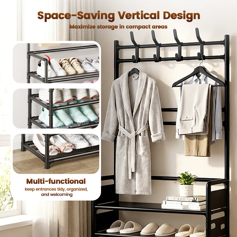 ✨ Garderobenbank mit Schuhregal – 3-in-1, platzsparend, stabil 🏠